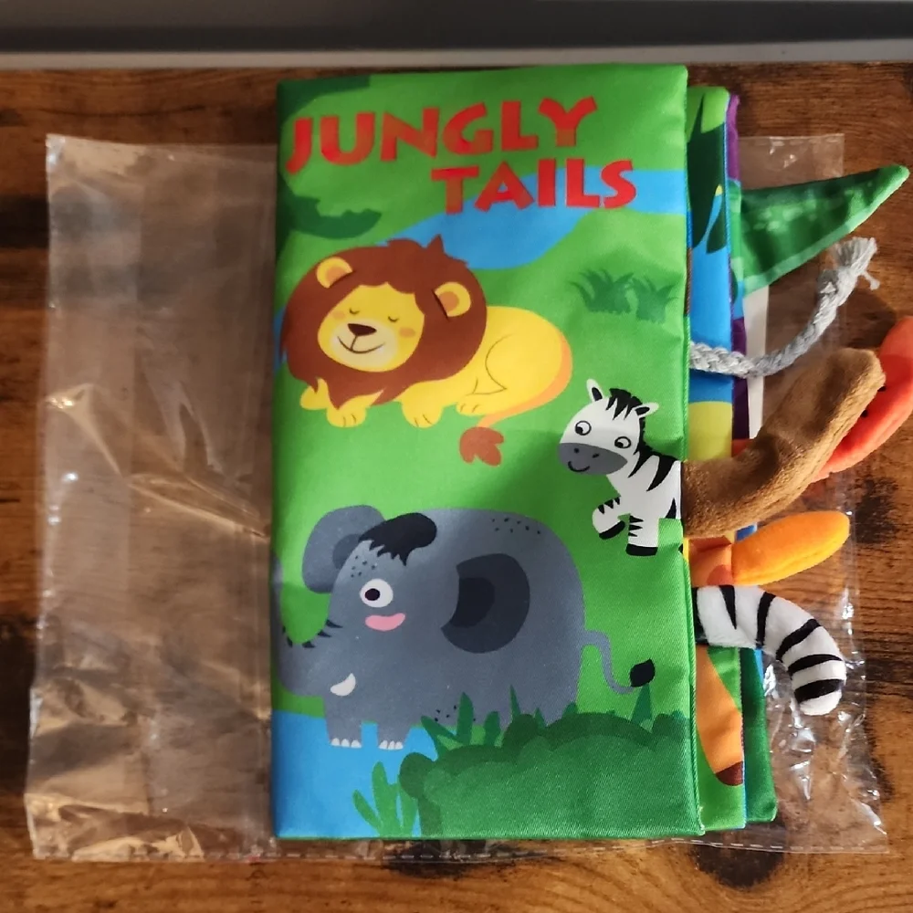 1oc Animal Tail Cloth Book, Suitable For Infants, Soft Baby Cloth Trail Toy With